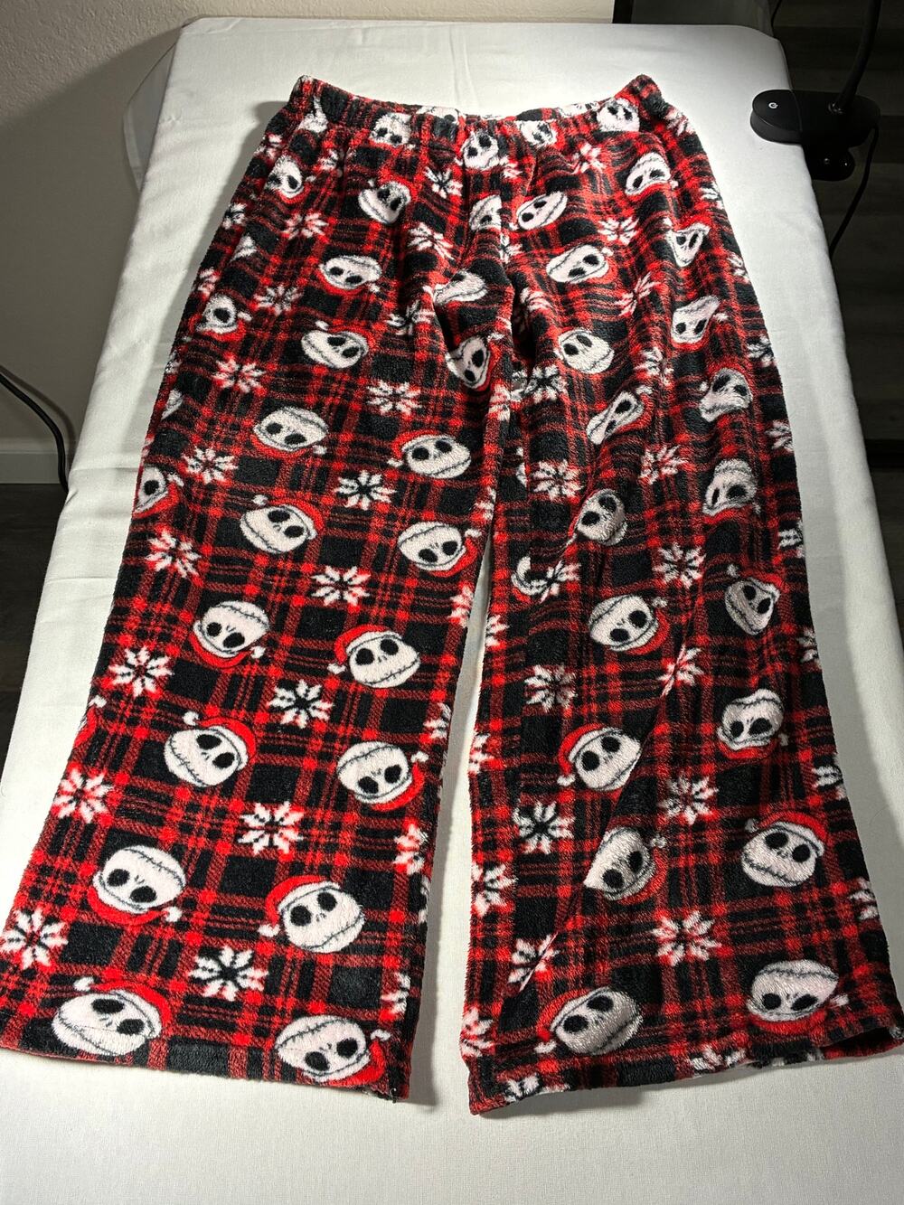 Disney Nightmare Before Christmas Jack Skellington Plaid Fleece PajamaPantsSizeM